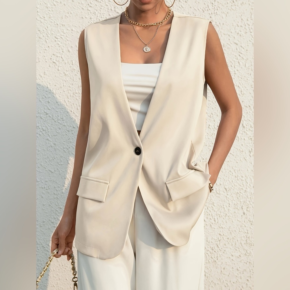 One Button Vest Coat